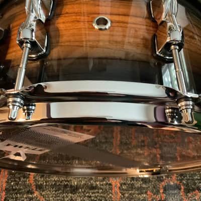 Tama SLP Bubinga/Maple Snare Drum 14x6.5 Midnight Zebrawood Burst image 12