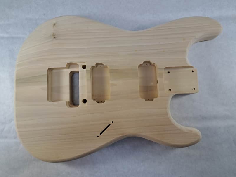 Unfinished Poplar HxH guitar body - fits Fender Strat Stratocaster neck Floyd Rose J2428 image 1