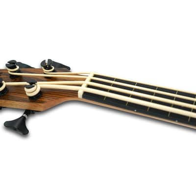 30" Fretless Electric Acoustic Ukulele Bass, Butterfly wood Body Built-In Tuner image 6