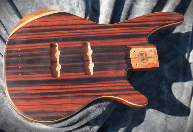 Babik Custom Jazzbass style Body, Macassar Ebony on Mahogany, light weight 2023 - Satin image 1