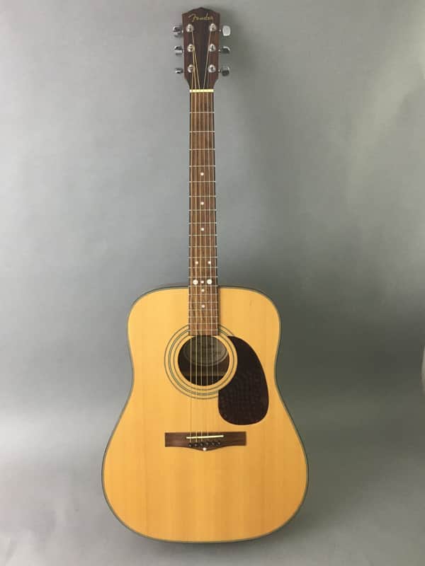 Vintage Fender Dreadnought Acoustic Guitar Spruce Top 1990s Natural Satin Players Campfire Guitar image 1