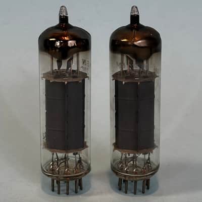 1960s Amperex EL84 6BQ5 x2 Matched Pair Vintage Holland Gray Plate D Getter!T461 image 4