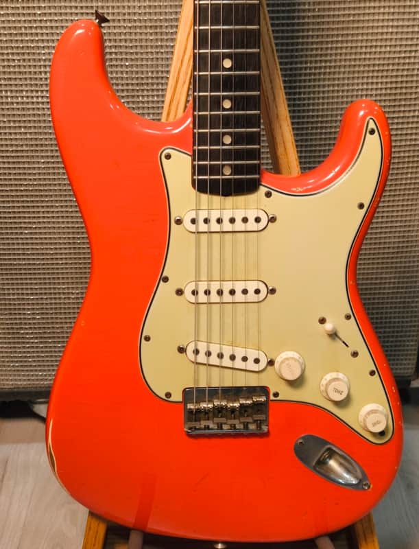 Fender Stratocaster 1964 Fiesta Red Refin Hardtail conversion 3kg image 1