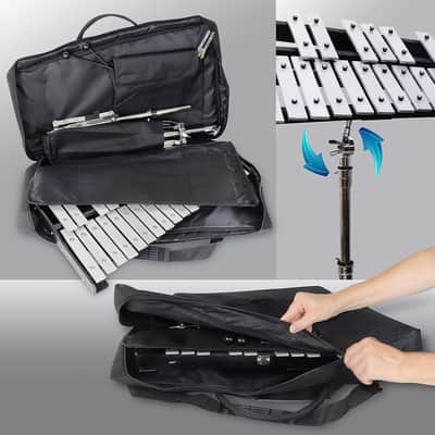 30 Note Professional Glockenspiel - Metal Bell Kit Xylophone With Stand, Note Holder And Carrying Bag image 5
