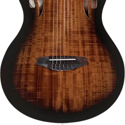 Ortega RTPDLX TourPlayer Series Thinline Acoustic-Electric Classical Guitar, Acacia Top, Gloss Burst image 1