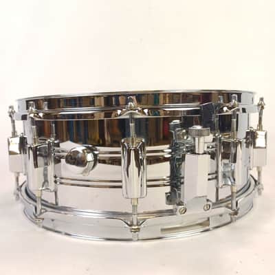 Pearl "Continental" 5.5x14" 10-Lug Steel Shell Snare Drum Vintage 70s +Muffler image 5
