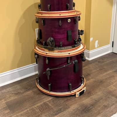 Unbranded Custom built partial nesting 2020 - "Purple Heart" eggplant stain, satin polyurethane and and hand rubbed wax finish image 11