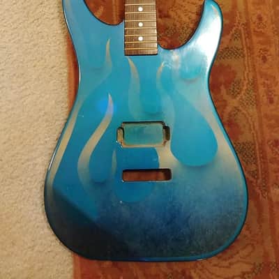 Chandler Super Strat Body And Neck - 80s? 90s? Blue Flame - Similar to Kramer or Jackson image 1