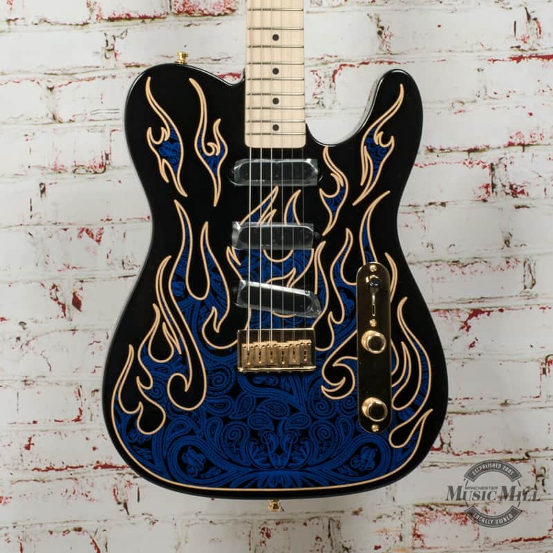 Fender James Burton Telecaster, Maple Fingerboard, Blue Paisley Flames