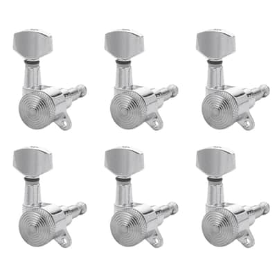 6R Guitar Locking Tuners Handed Lock String Tuning Key Pegs Machine Heads for Folk Style Electric Acoustic Guitars (Chrome） image 1