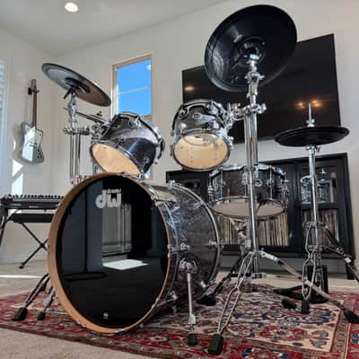 DWe Acoustic/Electronic Convertible 5pc Drum Kit with Electronic Cymbals - Black Galaxy image 6