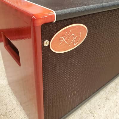 KW Cabs HB-2 - Cherry Red Sapele & Black Tolex 2x12 Guitar Speaker Cabinet image 6