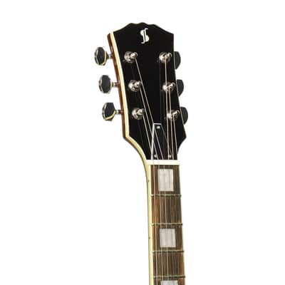 Stagg SEL-STD GOLD Standard Series Solid Mahogany Body Archtop Set-in Neck 6-String Electric Guitar image 6