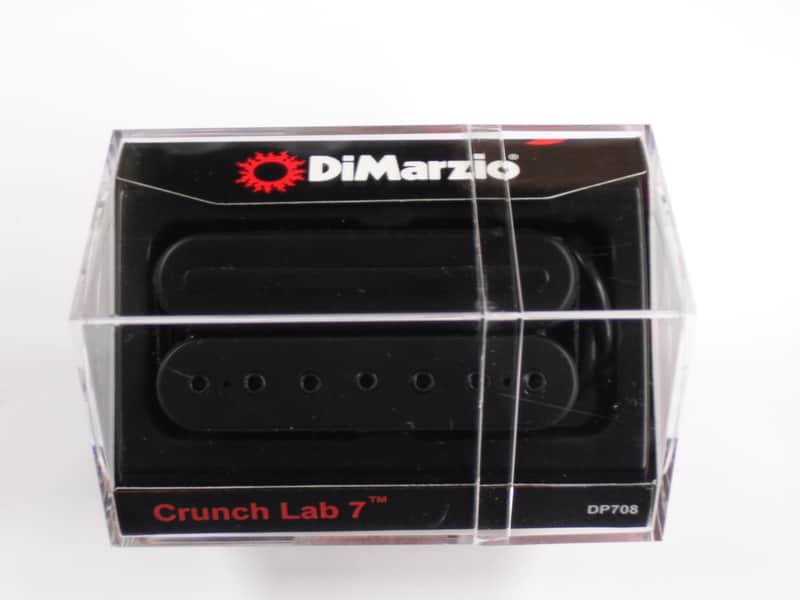 DiMarzio Crunch Lab 7 String Bridge Humbucker Black W/Black Poles & Rail DP 708. image 1