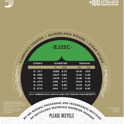 D'Addario EJ25C Pro-Arte Clear Nylon Composite Flamenco Guitar Strings image 2