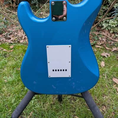 Excellent Blue Jim Deacon Strat Electric Guitar + New Strings + Padded Gigbag image 7