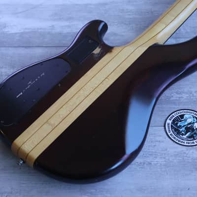 1980 Ibanez Japan MC940 Musician Series Neckthrough Fretless Bass (Dark Stain) image 10