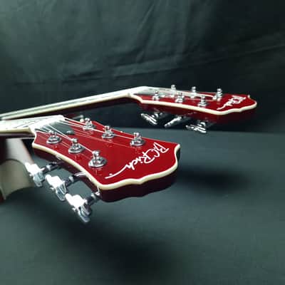 B.C. Rich Bich Legacy Double Neck 2009 Trans Red Made in Korea Rockfield Mafia pickups + OHSC image 8