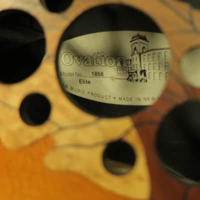 Ovation 1868 Elite Acoustic Electric Guitar with Hardshell Case, Super Shallow Bowl image 7