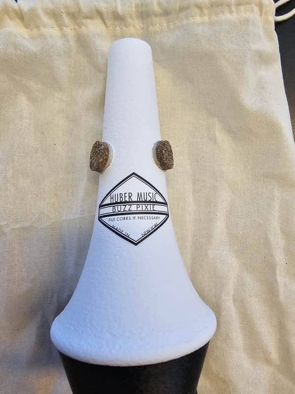 Huber Music Trumpet Buzz Pixie Mute 2026 - Black and White Plastic image 1