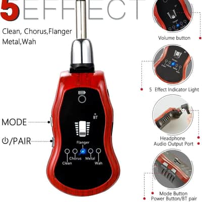 Mini Bass Amp Bluetooth Electric Guitar Amps Pocket Bass Portable Headphones Amplifier image 2