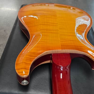 1999 PRS McCarty Hollowbody II 10 Top Moon Inlay Amber Vintage Sunburst Hollow Body Archtop AAA Figured Flame Curly Maple Ten Top Wide Fat 90s 1990's Electric Guitar Custom Inlays image 6