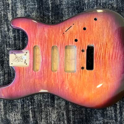 Warmoth Custom Stratocaster “Tequila Sunrise “ Strat Flamed Maple Stratocaster image 16