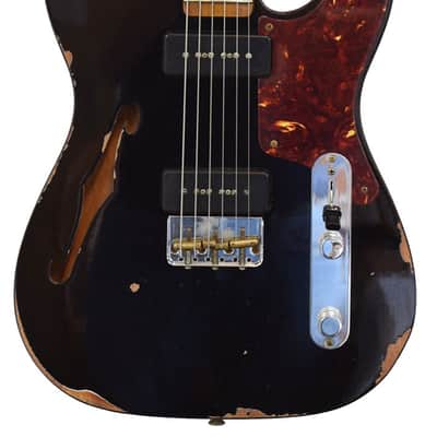 Fender Telecaster Thinline Relic P90 LTD Black image 2