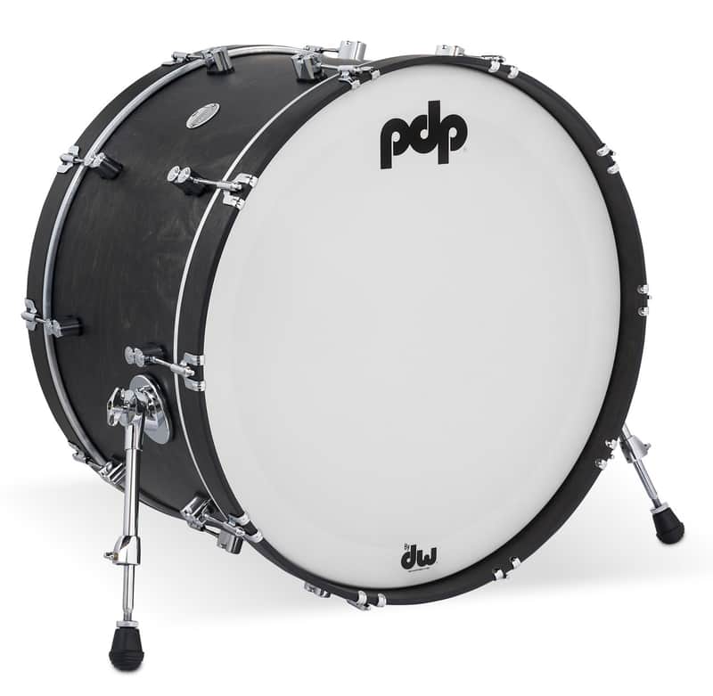 PDP Concept Classic 14x24 Ebony Stain Kick Drum with Ebony Stain Hoops image 1