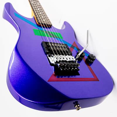 Metallic Purple Partscaster Super Strat Geometric Shapes w/ Kramer Neck, Dean Body, Hamer USA Pickup, Floyd Rose image 4