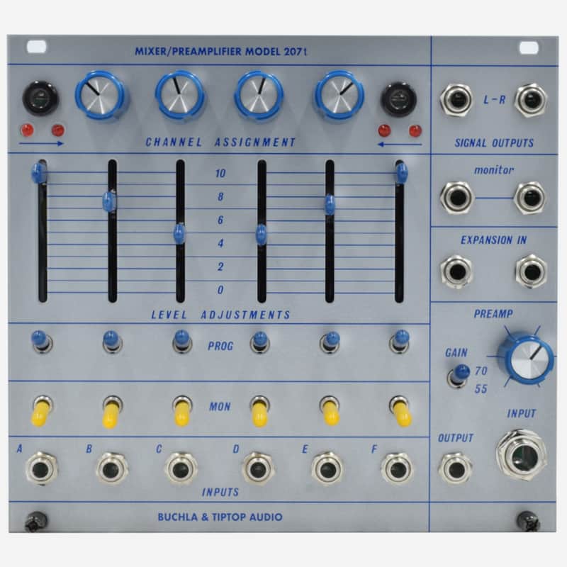 Tip Top Audio Buchla 207t Eurorack 6 Channel Stereo Mixer and Input Preamp Module image 1