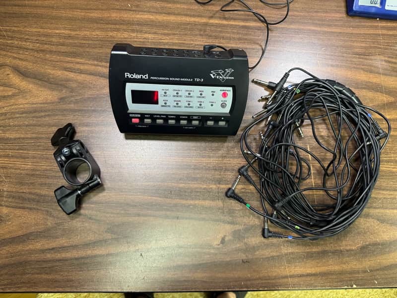 Roland TD-3 V-Drum Module w/9 Channel Snake, Mount, Clamp & Power Supply CU49534 image 1
