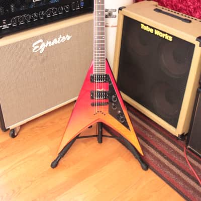 LTD Dave Mustaine DV8-R Tequila Sunrise w/ESP Sig Case image 1