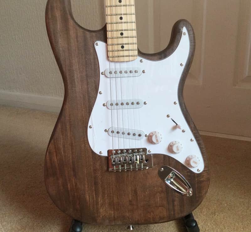 Custom Stratocaster right handed electric guitar with maple neck 2021 brown image 1