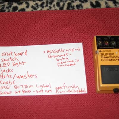 used Boss casing & bottom plate (& some other parts) for DF2 SUPER Feedbacker & Distortion, MISSING Bottom Label (NO: circuit board, jacks, light, pots, knobs) image 4