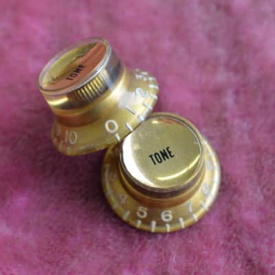 Vintage 1960s Gibson Gold Reflector Knob Set ES-335 SG Standard Custom Les Paul image 8