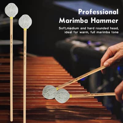 Professional Marimba Mallets -M1 Soft Yarn Heads with Beech Wood Handle Keyboard Percussion Accessories for Xylophone Glockenspiel Vibraphone with Professionals and Advanced Players image 6