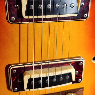 Vintage 1960s Ventura Semi-Hollow Electric Guitar Sunburst image 7