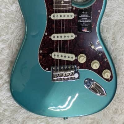 Mint Fender American Professional Classic Stratocaster, Faded Sherwood Green Metallic image 1