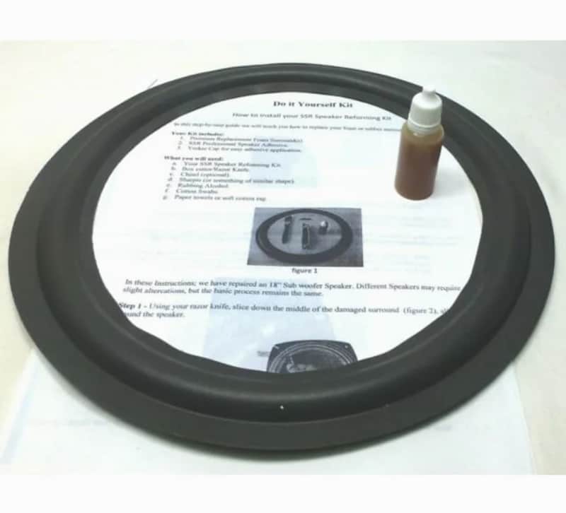 LASE (2) Two 12" Foam Speaker Surrounds w/ Speaker Repair Re-foam Instruction & Glue image 1