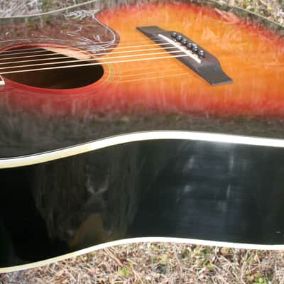 Early 1970’s Canda 202 Hummingbird Model MIJ by Fujigen Gakki+Old Flight Case, All New Frets image 16