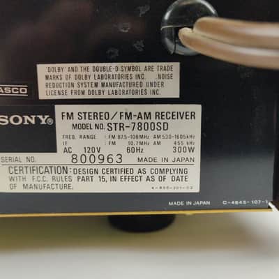 Sony STR-7800SD Vintage Stereo Receiver - 125W/Ch - Japan - Tested & Working image 15