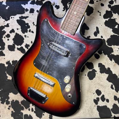 Teisco Single Pickup Guitar 1960's -Bobkat - Sunburst - Metal Pickguard image 1