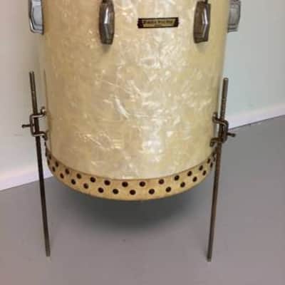 Ludwig & Ludwig Drum Set circa 1940 White Marine Pearl w/ Zildjian Zilco Cymbals image 16