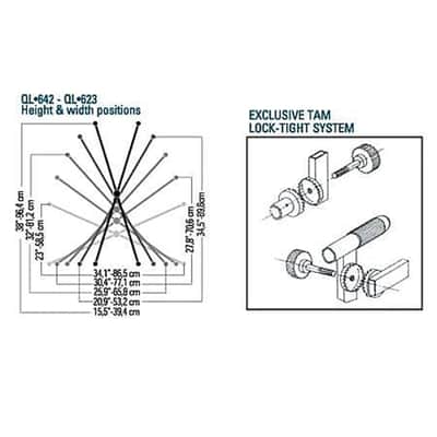Quick Lol QL-623 Heavy Duty Double Brace "X" w/Height & Tilt Adjustable Second & Third Tier image 4