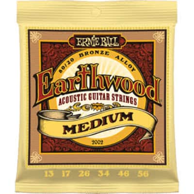 Ernie Ball Medium Earthwood 80/20 Bronze Acoustic Guitar Strings - 13-56 image 2