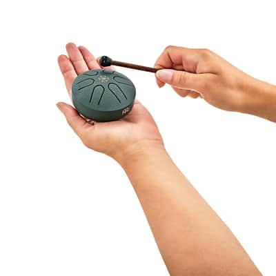 Meinl Sonic Energy Pocket Steel Tongue Drum 3" - A Major/6 Notes/440 Hz - Venus Flower/Navy Blue image 3