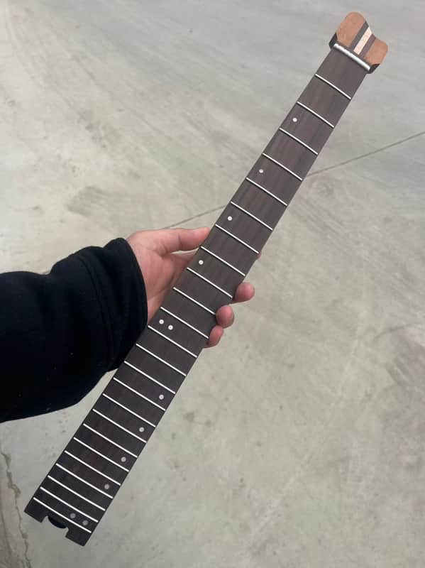 5 piece Headless 24frets roasted flame maple electric guitar neck T contour 25.5 spoke truss rod image 1