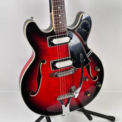 Univox ES-335 Style Red Sunburst 60s-70s w/ Hard Case image 5