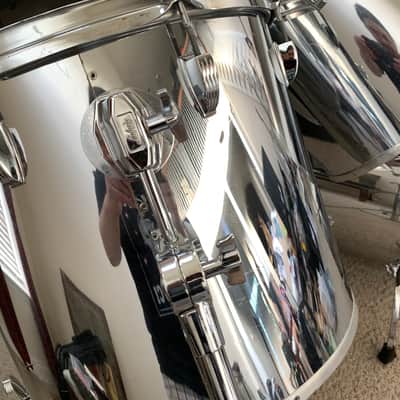 Ludwig 6 Piece Drum Set Chrome over Maple Shells Vintage Chrome O Wood late 70's Power Toms image 4